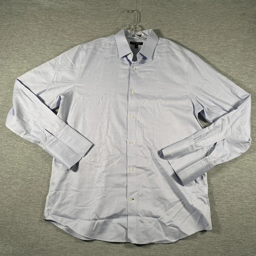 Banana‎ Republic Shirt Mens XL Blue Camden Standard Fit Non Iron Dress Check
